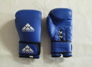 Gloves, Boxing Leather 12 oz, Blue
